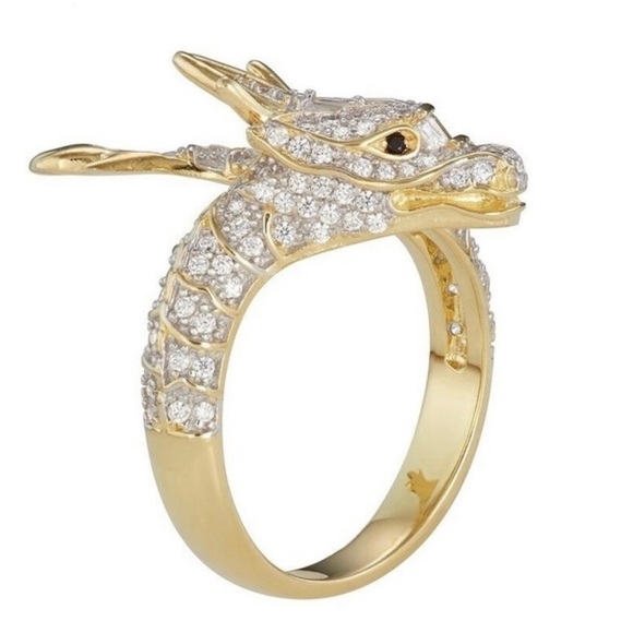 Rhinestone Dragon Statement Ring - Picture 2 of 4